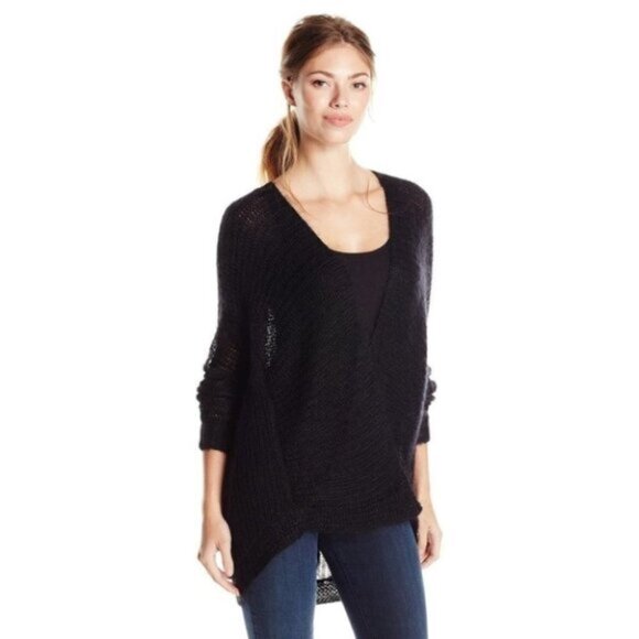 Anthropologie Joe's Jeans Forte Knit Cardigan Sweater Cacoon Wool Black Size XS - Picture 4 of 15